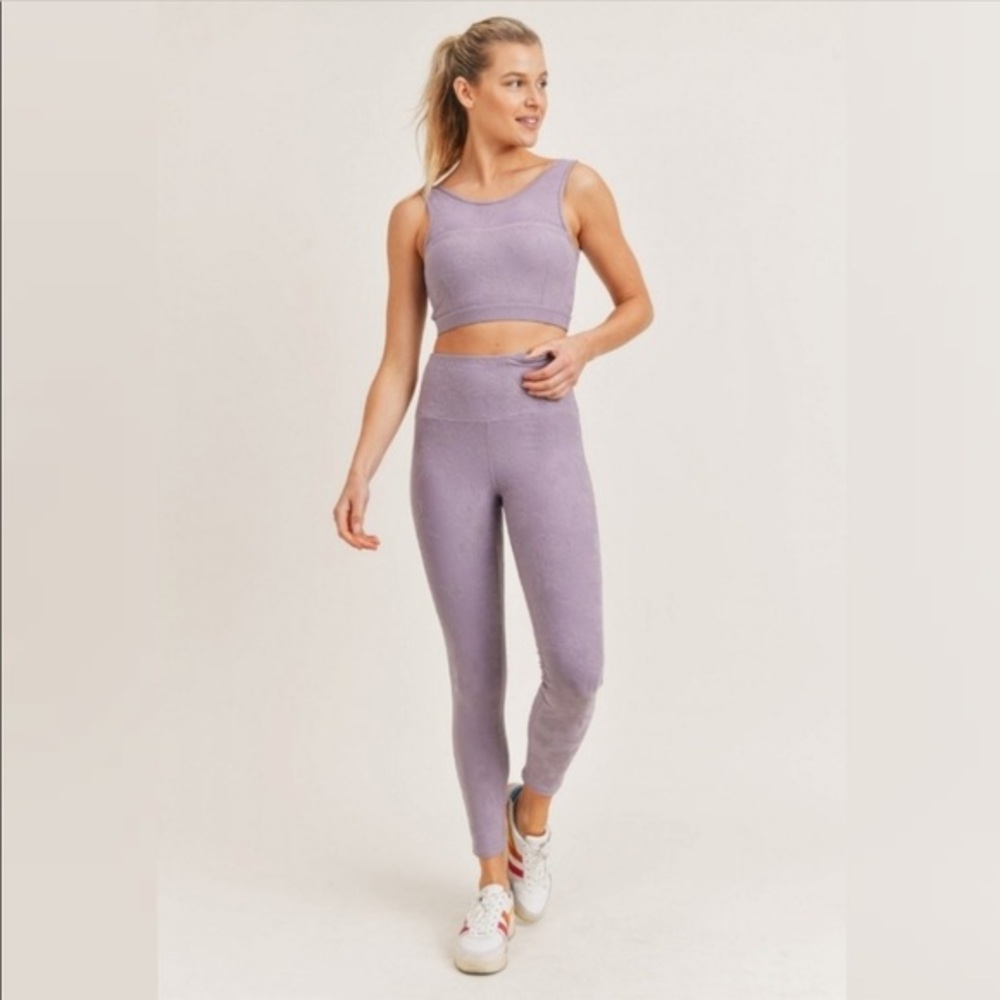 Mono B Jacquard Texture Lavender Leggings